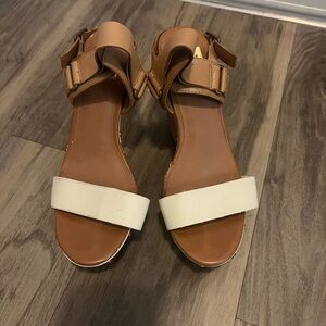 Dolce Vita Brown and Cream Wedges